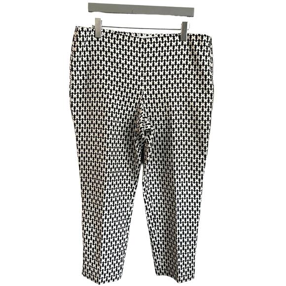 Talbots Black and White Houndstooth Ankle Pants - Picture 2 of 10